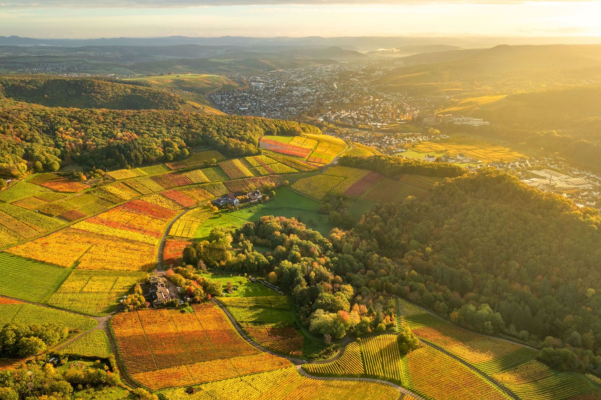 Goldene Weinberge und Bad Neuenahr-Ahrweiler im Ahrtal im Herbst – Kai Schneiders